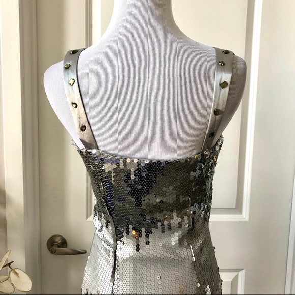 Sequined silver gradient cocktail dress - Picture 3 of 8
